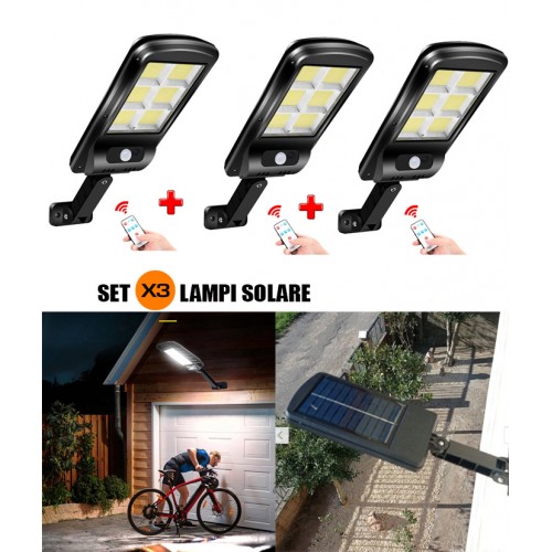 Set 3 Lampi Solare Tip Stradale Incarcare Solara Cu Telecomanda , Senzor Miscare
